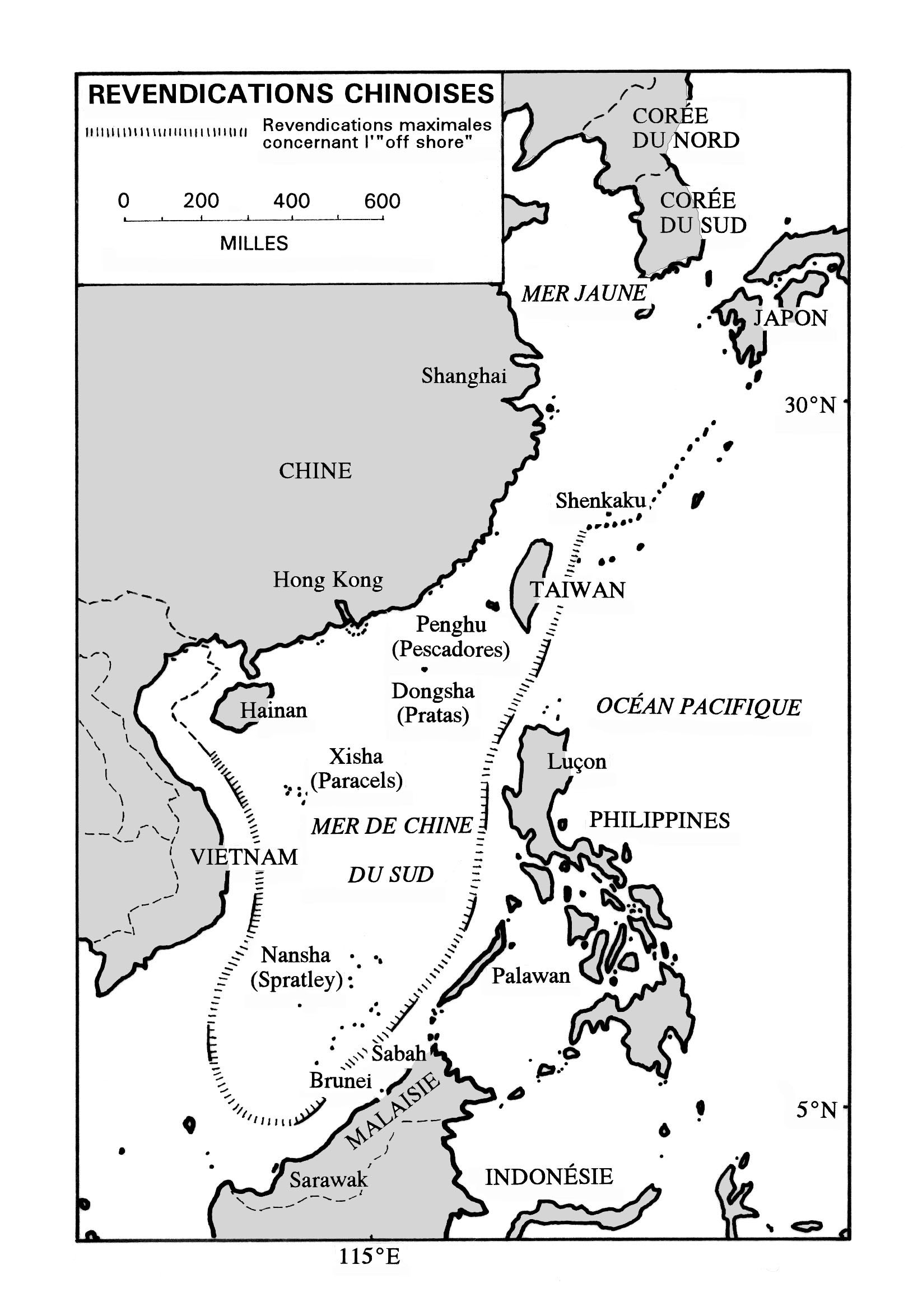 Carte des revendications chinoises en mer de Chine